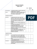 Argument Checklist 11 and 12