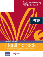 Health Check: A Practical Guide To Assessing The Impact of Volunteering in The NHS