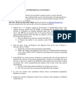 Environmental Economics Final Examination Direction: Answer Each Question in Not More Than 5 Sentences and in A Concise and Clear