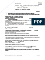 Olimpiada Judeteana de Limba Engleza 2018 Clasa A X-A Ssectiunea B Barem