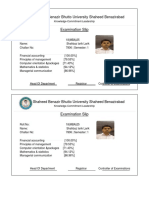 Examination Slip: Shaheed Benazir Bhutto University Shaheed Benazirabad