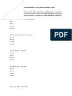 Prueba de Matematica Sexto Año de Enseñanza Basica