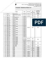 Bought Out Test Certificates & Installation / Mainteinance Manual List