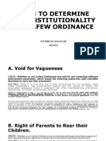 TESTS TO DETERMINE THE CONSTITUTIONALITY OF CURFEW ORDINANCE (Autosaved)