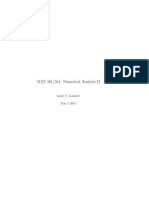 MAT 461/561: Numerical Analysis II: James V. Lambers May 5, 2014