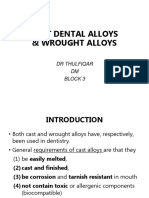 Cast Dental Alloys - Wrought Alloys