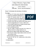 Sop of UV HPLC