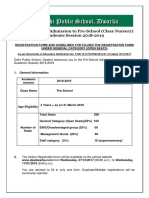 Registration For Admission To Pre-School (Class Nursery) Academic Session 2018-2019