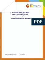 Customer Bank Account Management System: Technical Specification Document