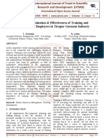 A Study On Evaluation & Effectiveness of Training and Development of Employees in Tirupur Garment Indusrty