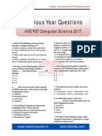 Previous Year Questions KVS PGT Computer Science PDF