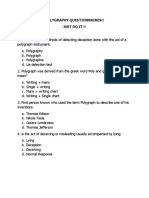 Criminalistics 5 Polygraphy Questions