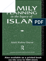 Family Plannig in The Legacy of Islam