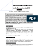 Rti Act 2005 Summary PDF