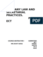 Company Law and Secretarial Practices. Proj ECT