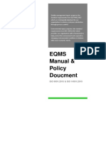 EQMS Manual & Policy Document Example PDF