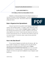 Lab Assignment 1: Tutorial For Statgraphics Plus: Ie 355: Quality and Applied Statistics I