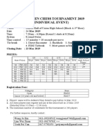 Union Open Chess Tournament 2019 (Individual Event) : ST ND