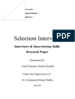 HR Diploma Research Paper-Selection Interview