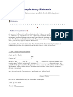 Sample Notary Statements PDF