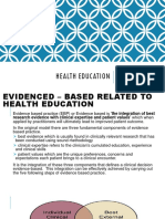 Health Education: Evidenced Based Practices