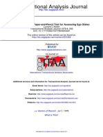 An Experimental Paper and Pencil Test For Assessing Ego States