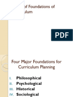 Major of Foundations of Curriculum