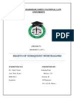 Rights of Subsquent Mortragors: Dr. Ram Mahohar Lohiya National Law University