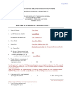 Intimation of Retirement/Death/Leaving Service: Sample Form