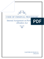 Code of Criminal Procedure Internal Assignment On Probation of Offenders Act