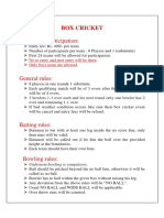 Criteria For Participation:: Box Cricket