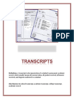 Definition: A Transcript Is Documentation of A Student's Permanent Academic