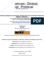 Afiff, S. - Lowe, C. - Claiming Indigenous Community - Political Discourse and Natural Resource Rights