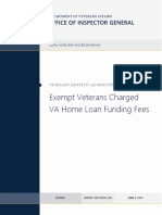 Exempt Veterans Charged VA Home Loan Funding Fees: Office of Audits and Evaluations