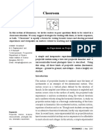 Classroom: An Experiment On Projectile Motion