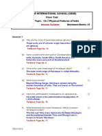 Podar International School (Cbse) Class Test Grade: IX Topic: CH 2 Physical Features of India Subject:Social Science Maximum Marks: 25