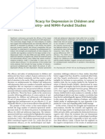 Antidepressant Efficacy For Depression in Children and Adolescents: Industry-And NIMH-Funded Studies