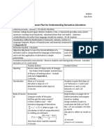 Guided Inquiry Lesson Plan For Understanding Derivative Calculation