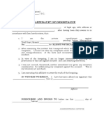 Affidavit of Desistance-Slight PI