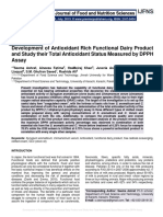 Development of Antioxidant Rich Functional Dairy Product and Study Their Total Antioxidant Status Measured by DPPH Assay