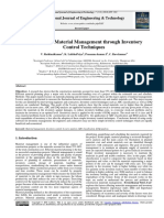 Construction Material Management Through Inventory CONTROL TECHNIQUES