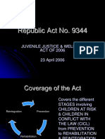 Republic Act No. 9344: Juvenile Justice & Welfare ACT OF 2006 23 April 2006
