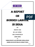 A Report On Bonded Labour in India: BY Eesha Das Ba LLB Hons. 16FLUHH02C0014 (2016-2021)