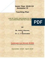 Academic Year 2018-19 Semester II Teaching Plan: BY Mr. Ankur Sharma, & Dr. C. J. Rawandale