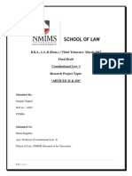 B.B.A., L.L.B (Hons.) / Third Trimester-March 2017 Final Draft Constitutional Law - I Research Project Topic: "ARTICLE 32 & 226"