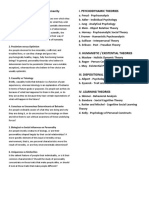 Dimensions For A Concept of Humanity I. Psychodynamic Theories