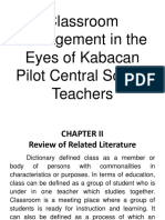 Classroom Management in The Eyes of Kabacan Pilot