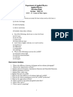 Department of Applied Physics Applied Physics Question Bank Session - 2012-13