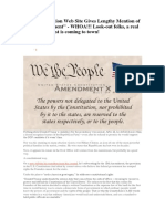 Trump Transition Web Site Gives Lengthy Mention of "10th Amendment" - WHOA!!! Look-Out Folks, A Real Constitutionalist Is Coming To Town!