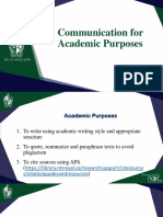 Communication For Academic Purposes - 1912988543